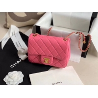 Classic Faux Chanel MINI Flap Bag Original Sheepskin Leather AS1786 rose