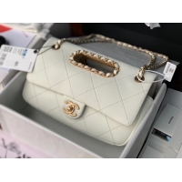 Buy Discount Chanel Flap Bag Original Sheepskin Leather AS1466 white