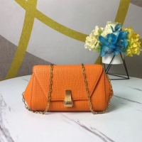 Luxury Imitation Bottega Veneta Original Leather Mini Chain Bag BV6700 Orange