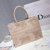 Fashion Ladies DIOR BOOK TOTE BAG IN EMBROIDERED CANVAS C1287 Beige