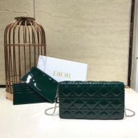 Top Quality Classic LADY DIOR CALFSKIN WALLET C9025A green