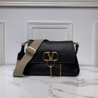 Market Sells VALENTINO Origianl leather shoulder bag V0888 black