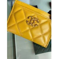 Sumptuous Discount Chanel 19 Card sleeve AP0731 yellow