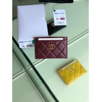 Generous Classic Chanel 19 Card sleeve AP0731 Burgundy