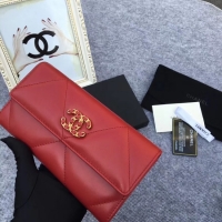 Low Cost Chanel sheepskin & Gold-Tone Metal Wallet AP0955 Burgundy