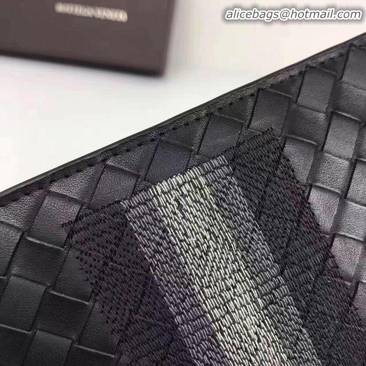 Classic Faux Bottega Veneta Woven Wallet Calfskin Leather BV1730 Black