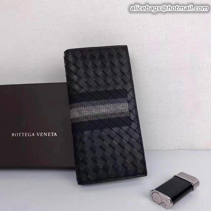 Classic Faux Bottega Veneta Woven Wallet Calfskin Leather BV1730 Black