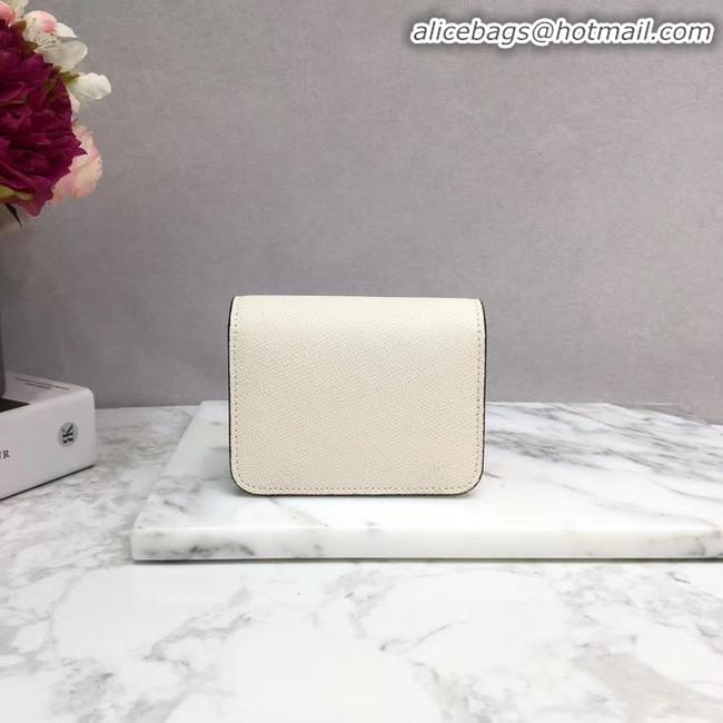 Unique Discount VALENTINO Origianl leather Card Holder 062 white