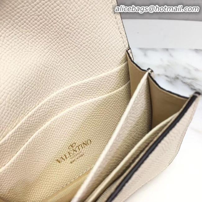 Unique Discount VALENTINO Origianl leather Card Holder 062 white