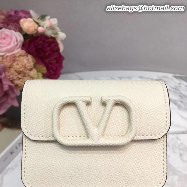 Unique Discount VALENTINO Origianl leather Card Holder 062 white