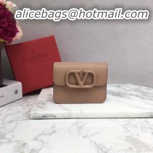 Buy Discount VALENTINO Origianl leather Card Holder 062 pink