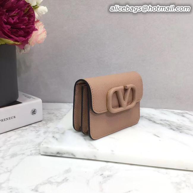 Buy Discount VALENTINO Origianl leather Card Holder 062 pink