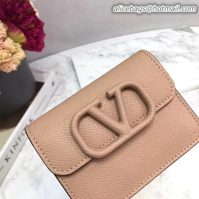 Buy Discount VALENTINO Origianl leather Card Holder 062 pink