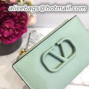 Buy Discount VALENTINO Origianl leather Card Holder 066 blue