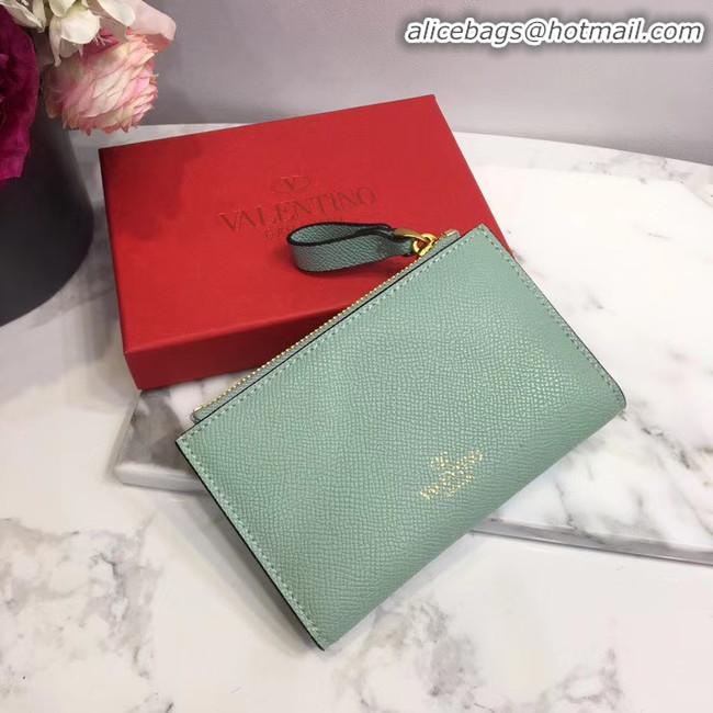 Buy Discount VALENTINO Origianl leather Card Holder 066 blue