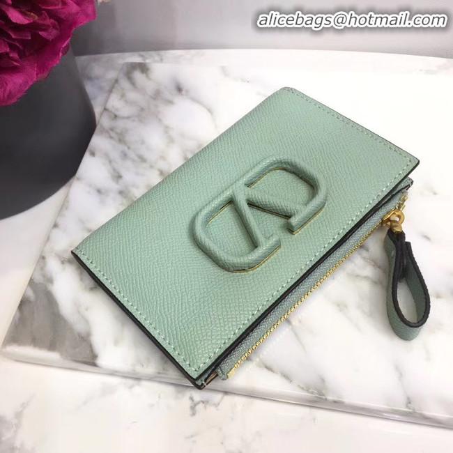 Buy Discount VALENTINO Origianl leather Card Holder 066 blue