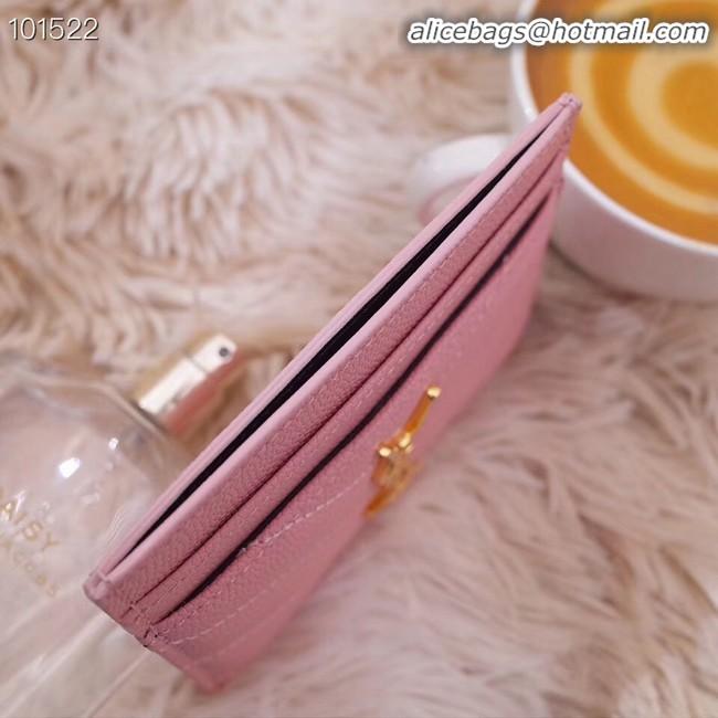 Low Price SAINT LAURENT Monogram leather card holder 88337 Rose Ballerine