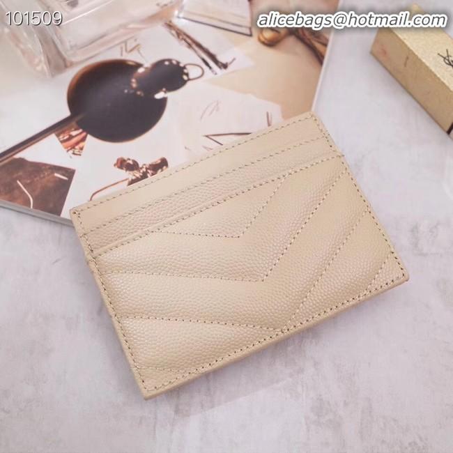 Trendy Design SAINT LAURENT Monogram leather card holder 88337 Gold-Tone Metal apricot