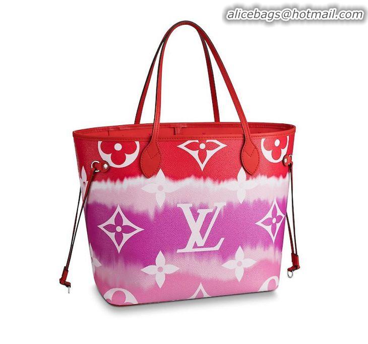 Chic Imitation Louis Vuitton Monogram Canvas Original NEVERFULL M45128 Red