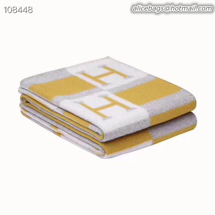 Discount Hermes Lambswool & Cashmere Shawl & Blanket 71152 Yellow