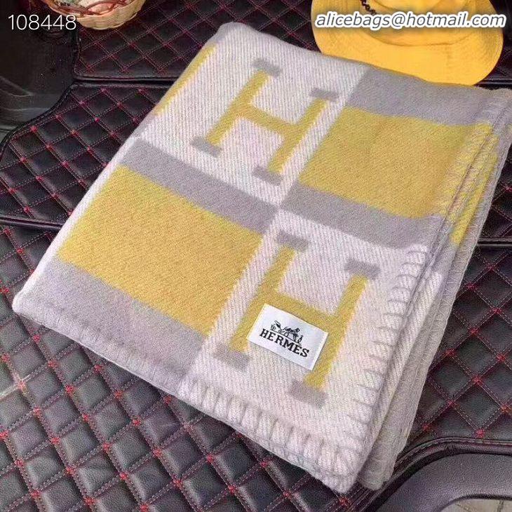 Discount Hermes Lambswool & Cashmere Shawl & Blanket 71152 Yellow