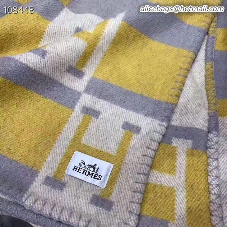 Discount Hermes Lambswool & Cashmere Shawl & Blanket 71152 Yellow