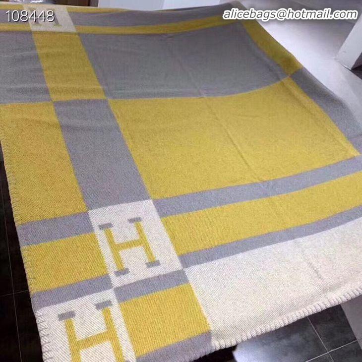 Discount Hermes Lambswool & Cashmere Shawl & Blanket 71152 Yellow