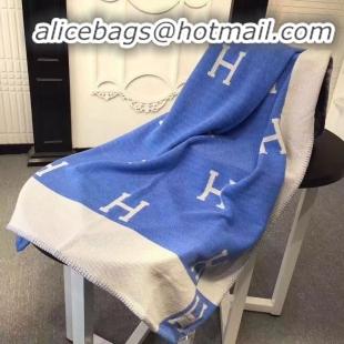 Classic Hot Design Hermes Lambswool & Cashmere Shawl & Blanket 71155 Blue