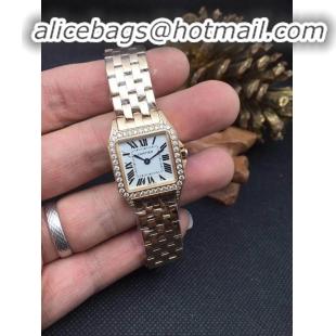 Best Quality Cartier Santos Demoiselle 18K Rose Gold Ladies Swiss Quartz Wristwatch-WF9002Y7