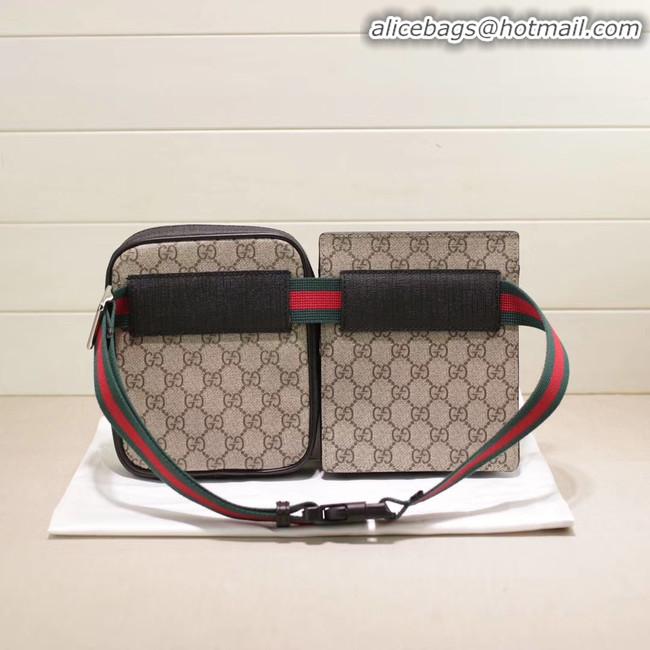 New Stylish Gucci GG Supreme belt bag 450956 Beige&black