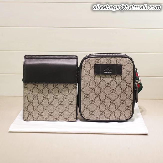 New Stylish Gucci GG Supreme belt bag 450956 Beige&black