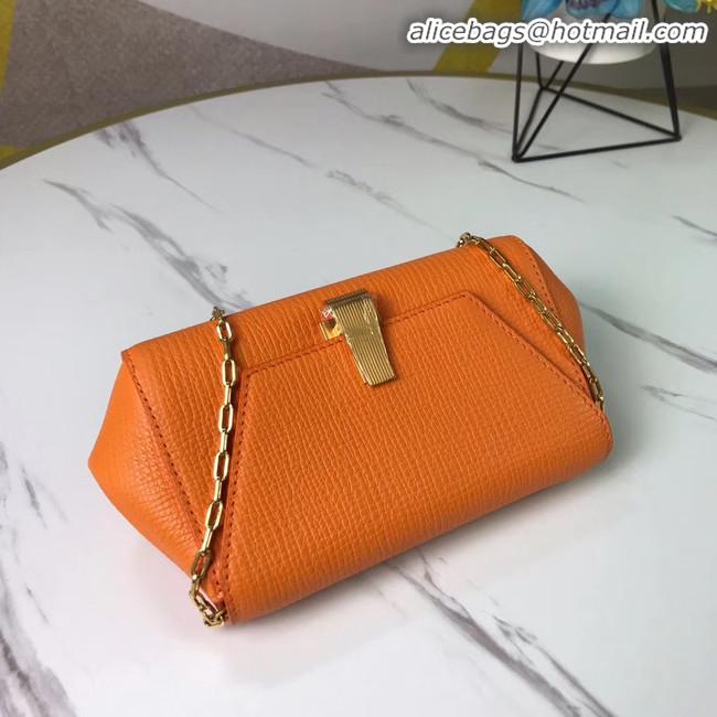 Crafted Bottega Veneta Original Leather Mini Chain Bag BV6700 Orange