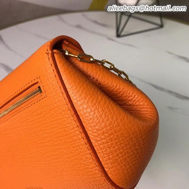 Crafted Bottega Veneta Original Leather Mini Chain Bag BV6700 Orange