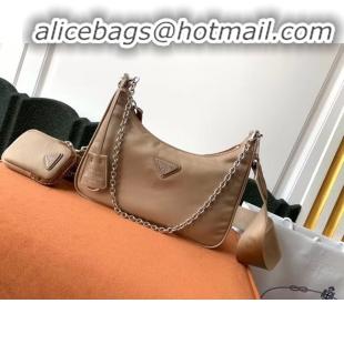 Top Quality Classic Prada Nylon Shoulder Bag 91277 apricot