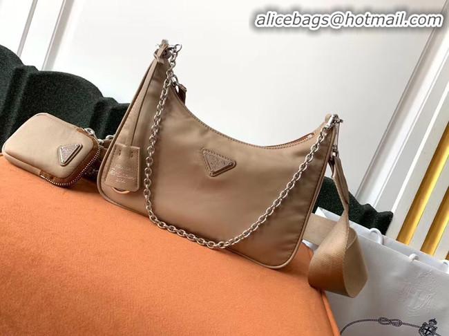 Top Quality Classic Prada Nylon Shoulder Bag 91277 apricot