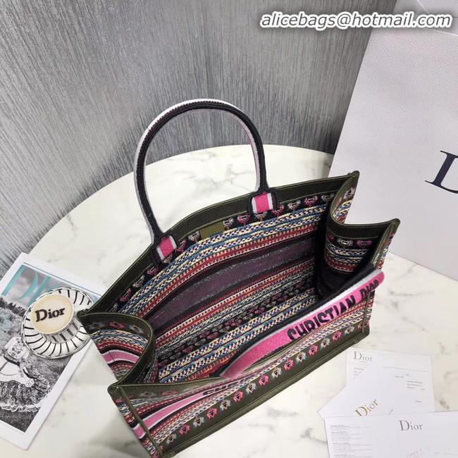 Top Quality DIOR BOOK TOTE EMBROIDERED CANVAS BAG M1287-5