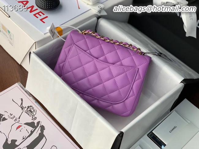 Inexpensive Chanel MINI Flap Bag Original Sheepskin Leather 1115 purple