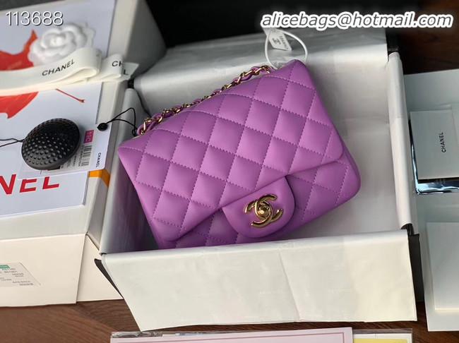 Inexpensive Chanel MINI Flap Bag Original Sheepskin Leather 1115 purple