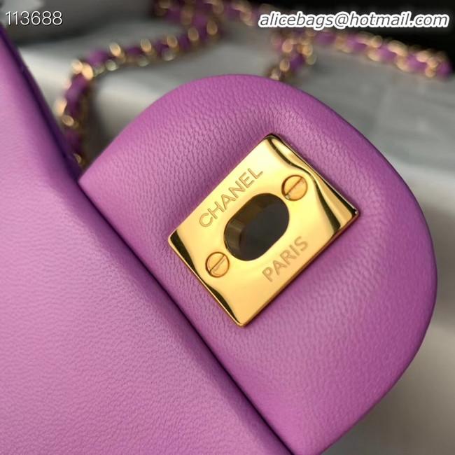 Inexpensive Chanel MINI Flap Bag Original Sheepskin Leather 1115 purple