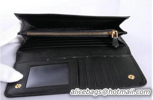 Hot Fashion Prada Saffiano Leather Bifond Wallet 1M11335 Black