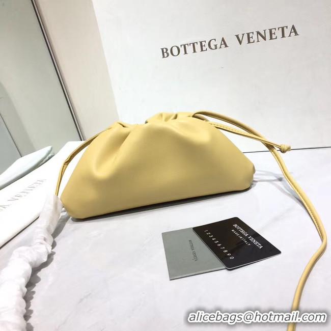 Discount Bottega Veneta Nappa Lambskin Soft Shoulder Bag 98057 Light Yellow