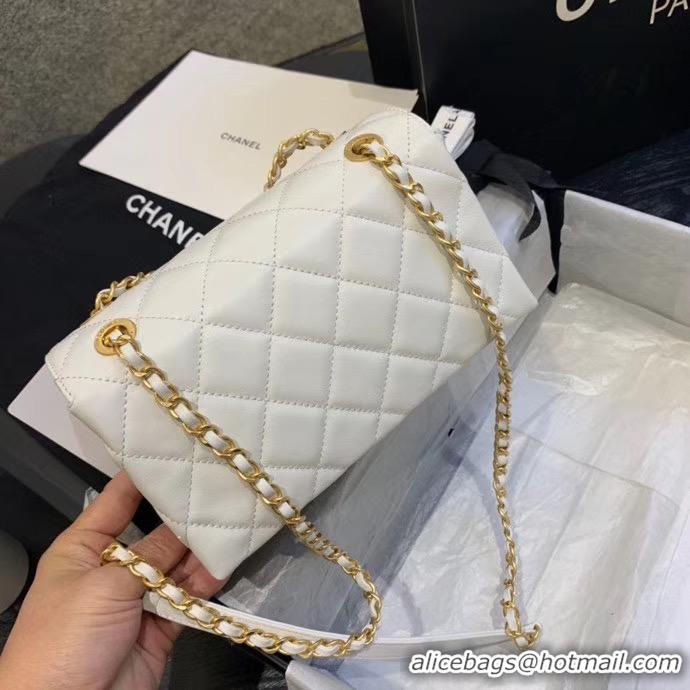 Promotional Chanel Small Flap Bag Original Sheepskin Leather AS1490 White