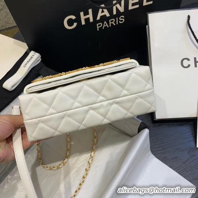 Promotional Chanel Small Flap Bag Original Sheepskin Leather AS1490 White