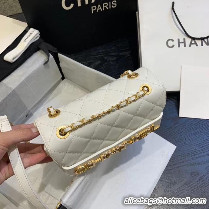 Promotional Chanel Small Flap Bag Original Sheepskin Leather AS1490 White