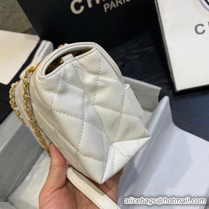 Promotional Chanel Small Flap Bag Original Sheepskin Leather AS1490 White