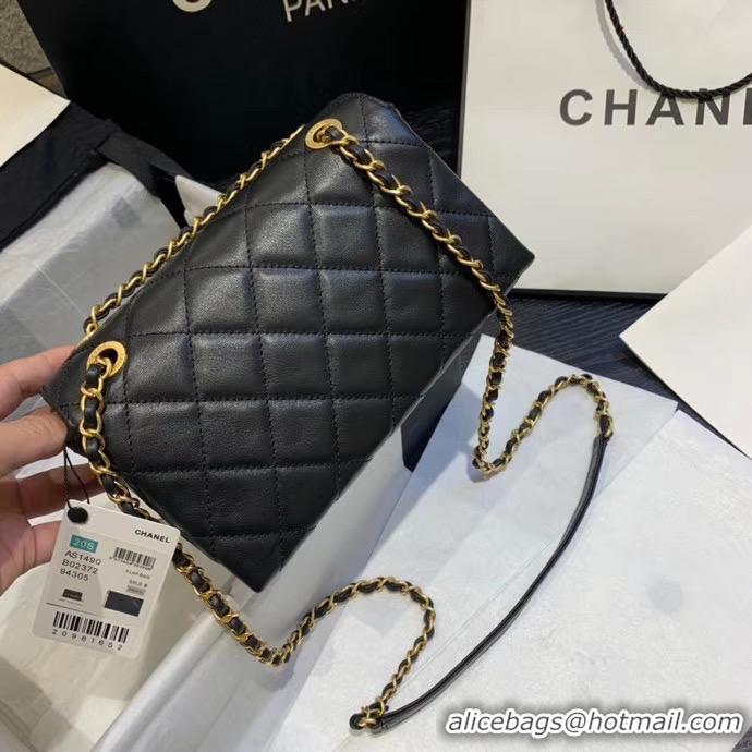 Discount Chanel Small Flap Bag Original Sheepskin Leather AS1490 Black