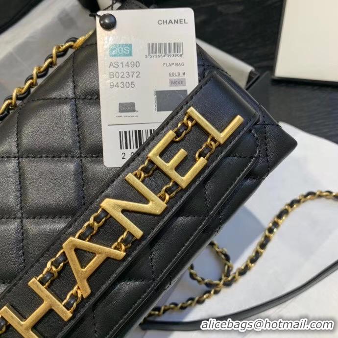 Discount Chanel Small Flap Bag Original Sheepskin Leather AS1490 Black