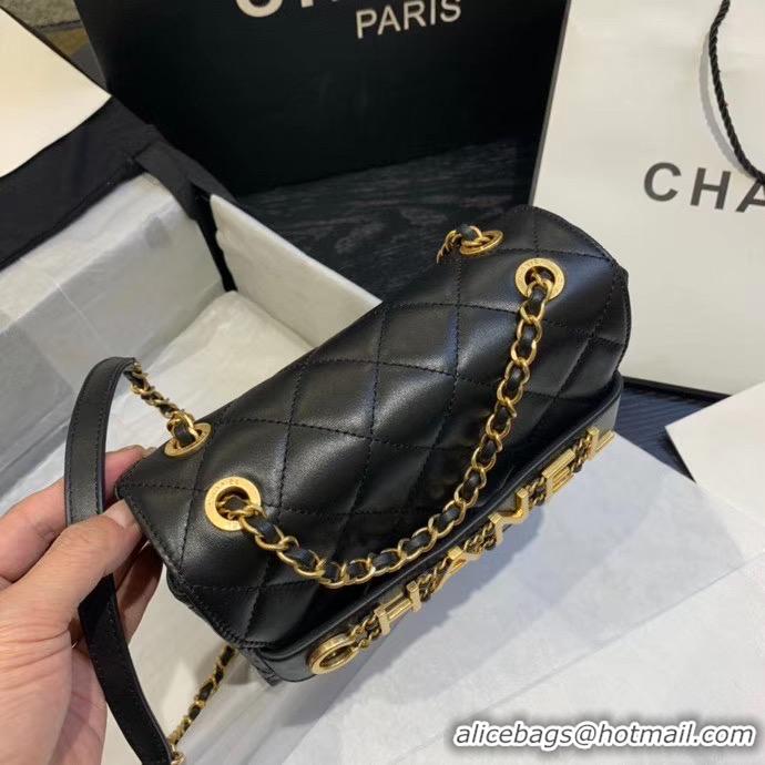 Discount Chanel Small Flap Bag Original Sheepskin Leather AS1490 Black