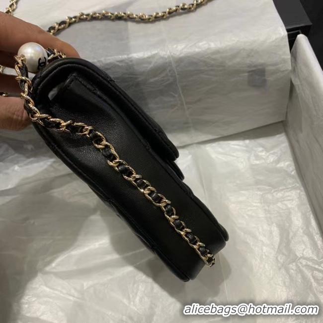 Reproduction Chanel mini flap Imitation Pearls bag AS1345 black