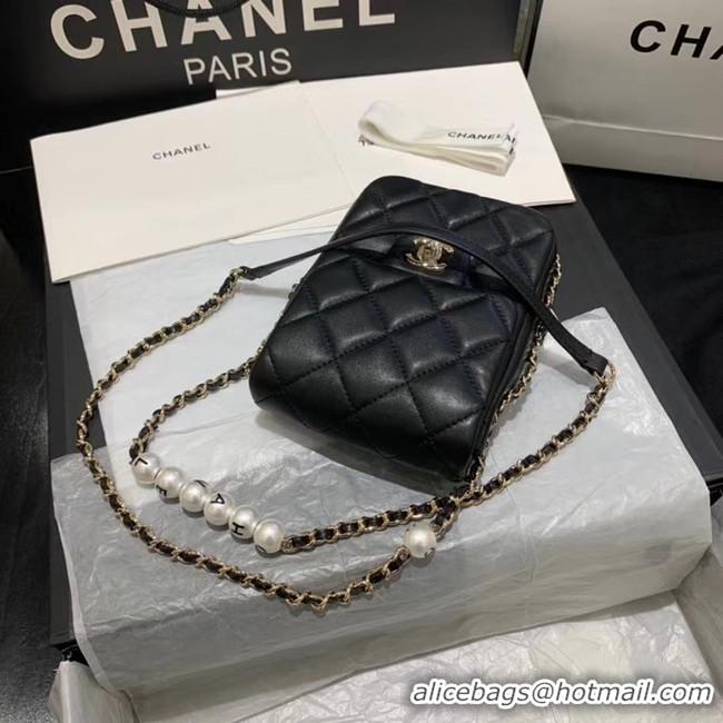 Reproduction Chanel mini flap Imitation Pearls bag AS1345 black